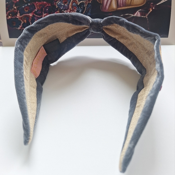 Powder Embroidered Velvet Headband - Picture 6 of 9